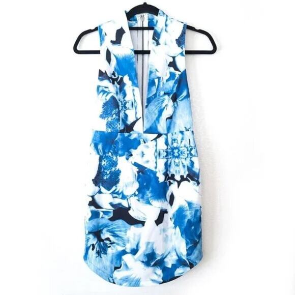 LuLu’s Women’s Tropical Dress Floral Blue White Size Medium Resortwear - Picture 2 of 10
